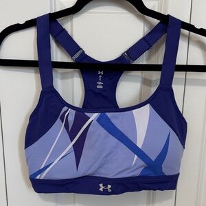 Under Armour Blue & Purple Abstract Racerback Sports Bra